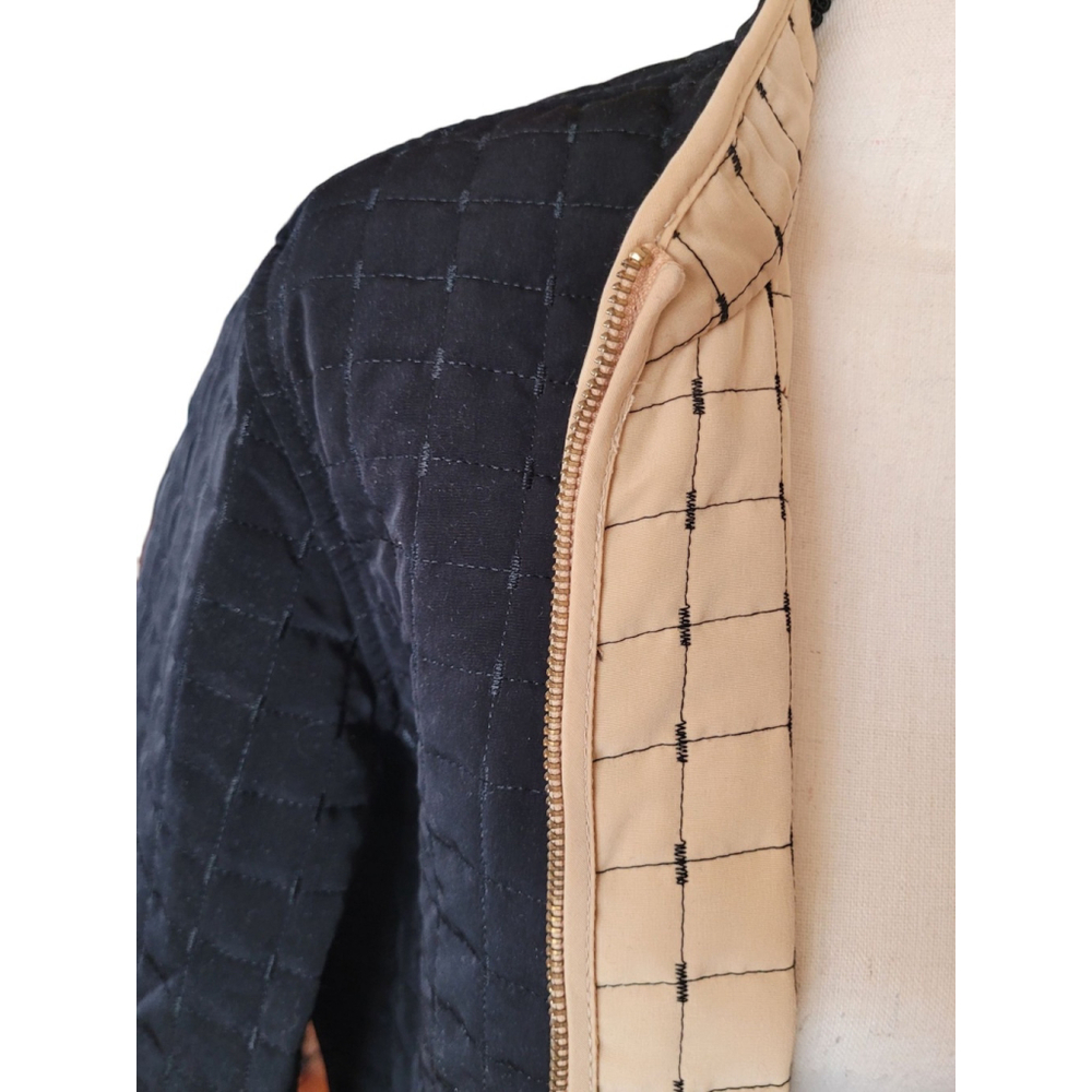 NWT Susan Graver black & tan Reversible Teflon Fabric Fall Jacket Qvc Size 1X - Picture 5 of 13